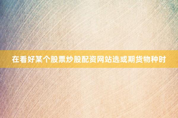 在看好某个股票炒股配资网站选或期货物种时